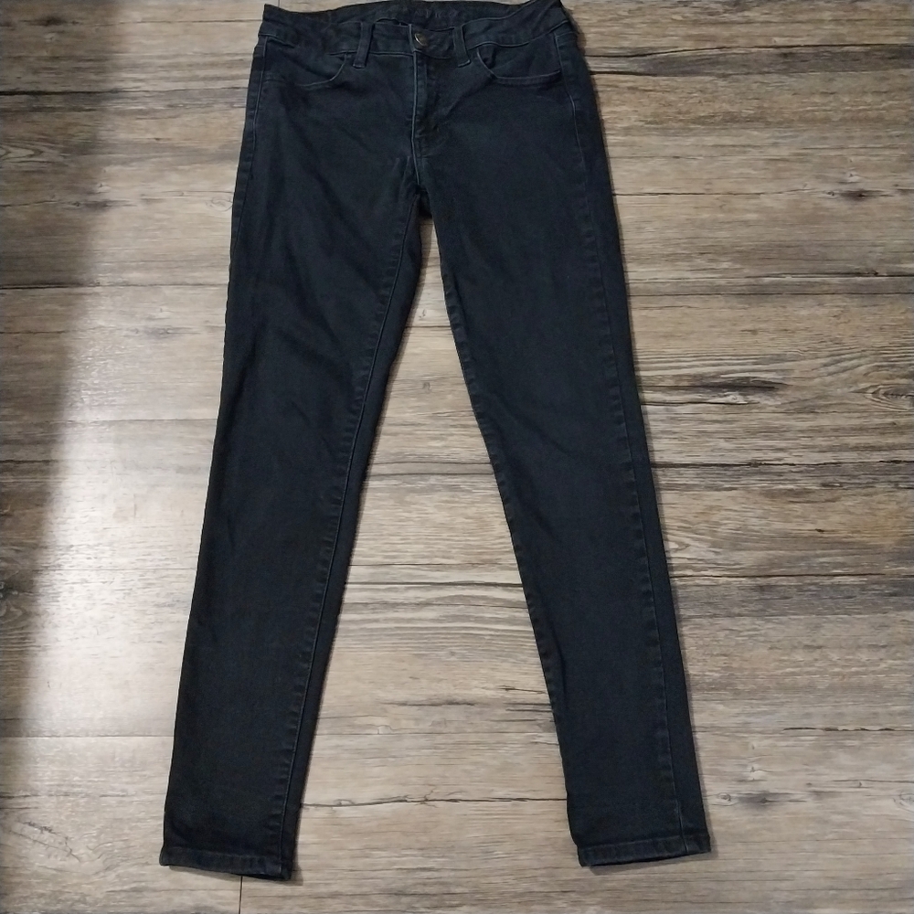 American Eagle Next Level Stretch Jeans Womens 6 Black Denim Jeans